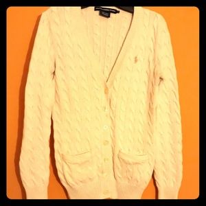 White Ralph Lauren Cable Knit cardigan